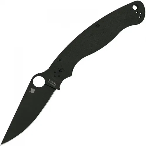 Spyderco Military 2 Folding Knife - 4" S30V Black DLC Plain Blade Black G10 Handle