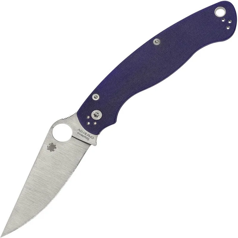Spyderco Military 2 Compression Lock Folding Knife CPM-S110V Blade Blue/Purple G10 Handle Cyclaire Knives and Tools