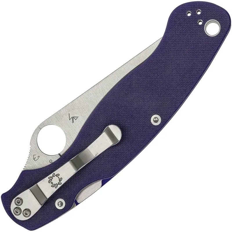 Spyderco Military 2 Compression Lock Folding Knife CPM-S110V Blade Blue/Purple G10 Handle Cyclaire Knives and Tools