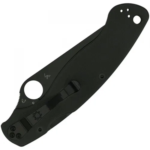 Spyderco Military 2 Folding Knife - 4" S30V Black DLC Serrated Blade Black G10 Handle