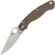 Spyderco Military 2 Folding Knife - 4" CruWear Blade Brown Canvas Micarta Handle Cyclaire Knives and Tools