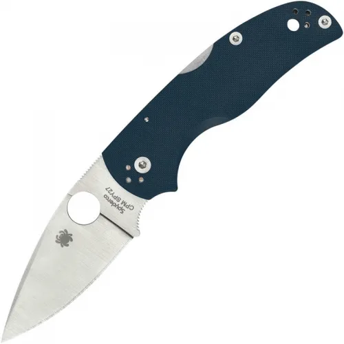 Spyderco Native 5 Folding Knife - 2.95" CPM-SPY27 Plain Blade Cobalt Blue G10 Handle