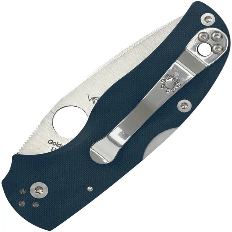 Spyderco Native 5 Folding Knife - 2.95" CPM-SPY27 Plain Blade Cobalt Blue G10 Handle Cyclaire Knives and Tools