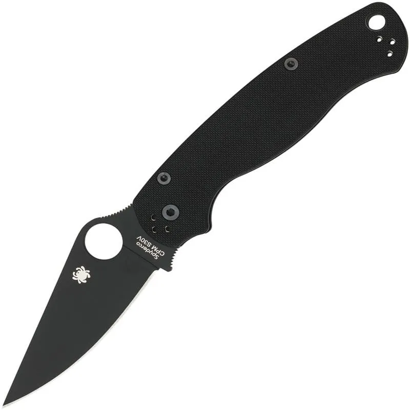 Spyderco Paramilitary 2 Folding Knife - 3.42" CPM-S45VN Black Blade Black G10 Handle Cyclaire Knives and Tools