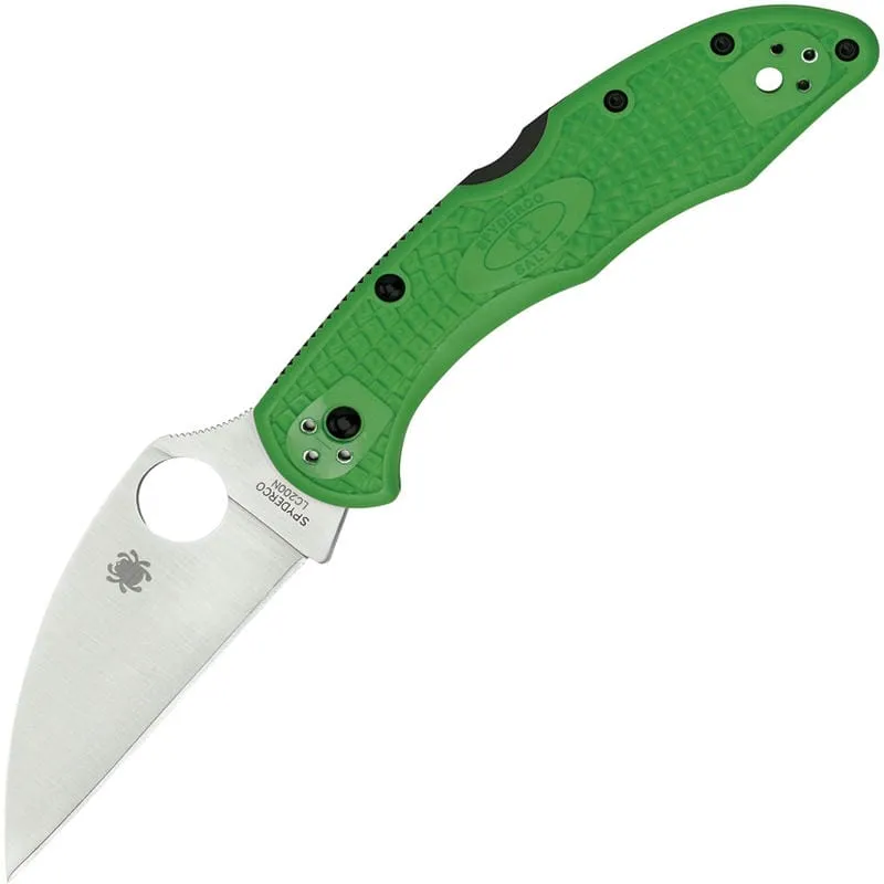 Spyderco Salt 2 Folding Knife -  3" LC200N Wharncliffe Plain Blade Green Handle Cyclaire Knives and Tools