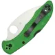 Spyderco Salt 2 Folding Knife -  3" LC200N Wharncliffe Plain Blade Green Handle Cyclaire Knives and Tools