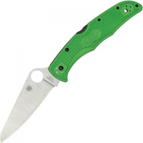 Spyderco Pacific Salt 2 Folding Knife - 3.76" LC200N Plain SpyderEdge Blade Green FRN Handle