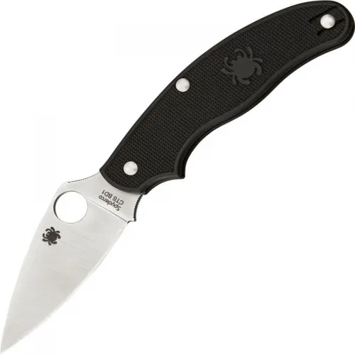 Spyderco UK Penknife - 3" CTS-BD1N Stainless Steel Leaf Blade Black FRN Handle