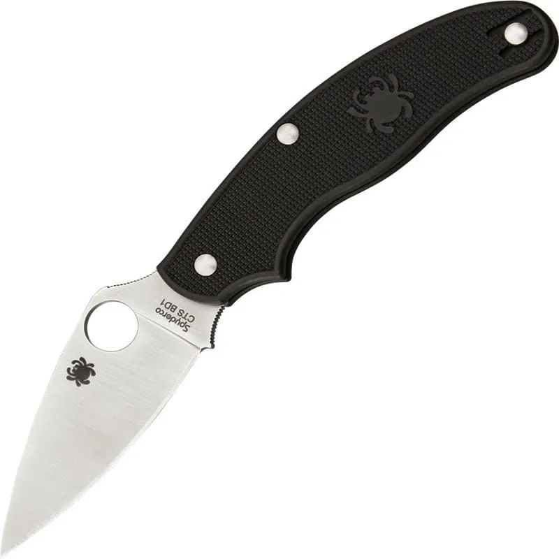 Spyderco UK Penknife - 3" CTS-BD1N Stainless Steel Leaf Blade Black FRN Handle Cyclaire Knives and Tools