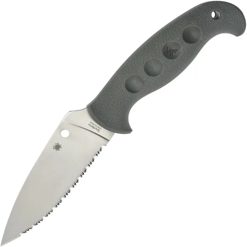 Spyderco Temperance Sprint Run Fixed Blade Knife - 4.46" CPM-CruWear SpyderEdge Blade Grey Handle Cyclaire Knives and Tools