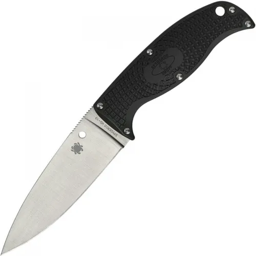 Spyderco Enuff 2 Fixed Blade Knife - 3.93" VG10 Leaf Shaped Blade Black Handle