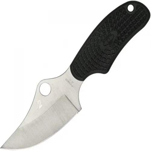 Spyderco ARK Neck Knife - 2.5" H2 Satin Plain Blade Black FRN Handle