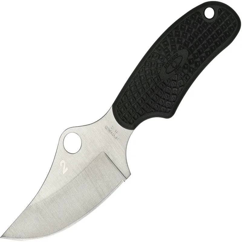 Spyderco ARK Neck Knife - 2.5" H2 Satin Plain Blade Black FRN Handle Cyclaire Knives and Tools