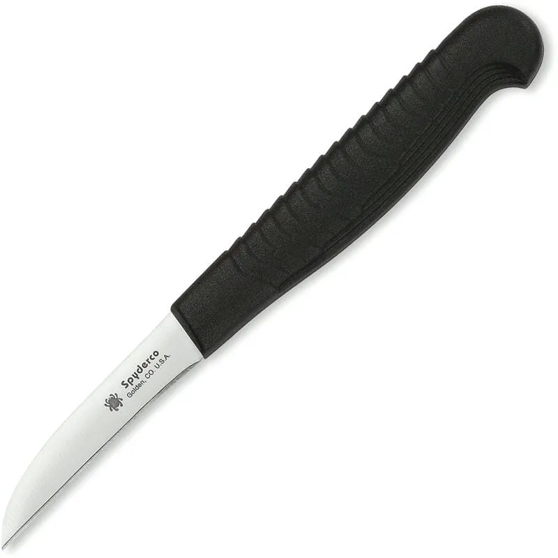 Spyderco Mini Paring Knife - 2" Wharncliffe Blade Black Handle Cyclaire Knives and Tools
