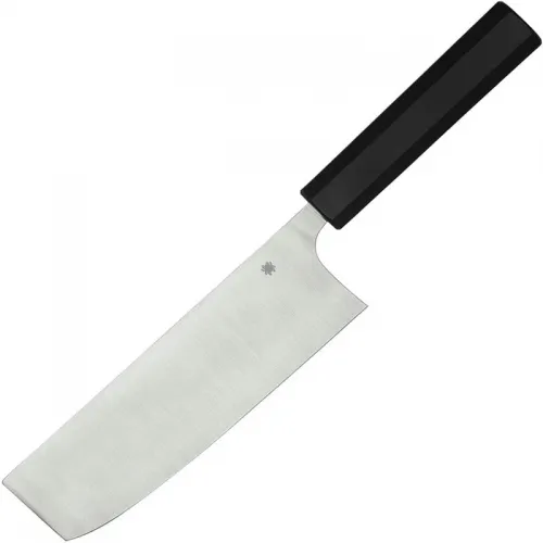 Spyderco Minarai Series Nakiri Knife - 7.26" CTS-BD1N Blade Black Polypropylene Handle