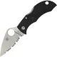 Spyderco Manbug Folding Knife - 1.9" VG10 Satin Leaf Shaped Serrated Blade, Black FRN Handle Cyclaire Knives and Tools