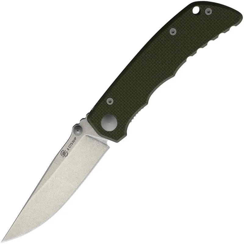 Spartan Blades Talos Folding Knife - 3.12" CTS-XHP Blade Textured Green G10 Handle Cyclaire Knives and Tools