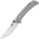 SRM Knives 1411-TZ Large Asika Folding Knife - 3.9" 154CM Bead Blast Clip Point Blade Titanium Handle Cyclaire Knives and Tools