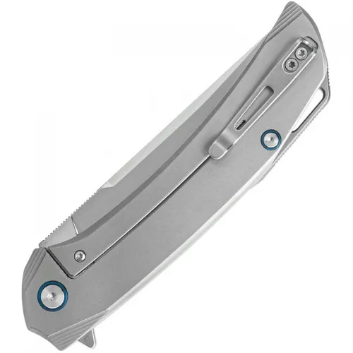 SRM Knives 1411-TZ Large Asika Folding Knife - 3.9" 154CM Bead Blast Clip Point Blade Titanium Handle