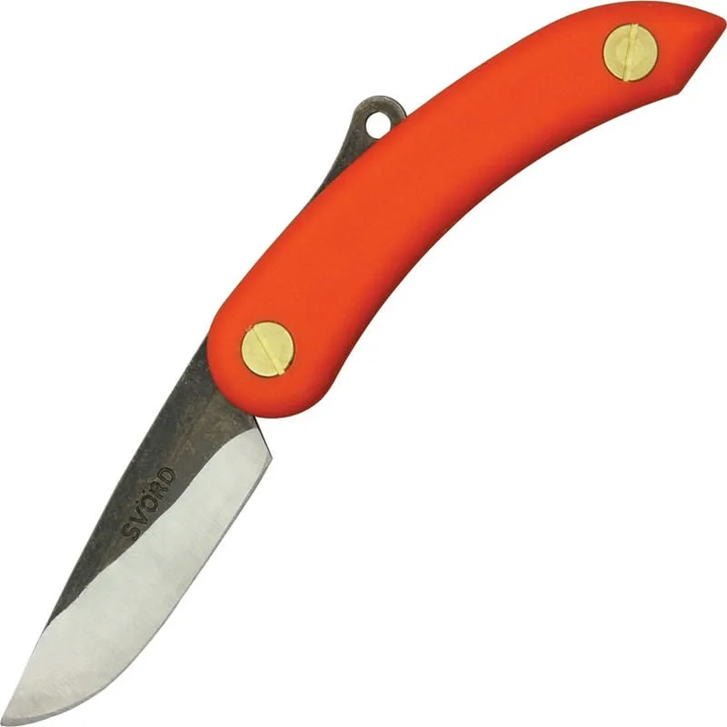 Svord Mini Peasant UK EDC Knife - 2.5" Carbon Steel Blade Orange Handle Cyclaire Knives and Tools