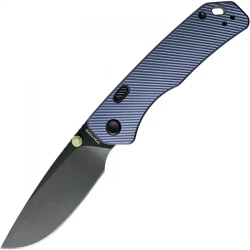 Vosteed Marten Folding Knife - 2.98" 154CM Black Blade Purple Aluminum Handle