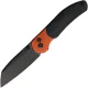 Vosteed Thornton Folding Knife - 3.18" 14C28N Black Stonewashed Sheepsfoot Blade Orange and Black G10 Handle Cyclaire Knives and Tools