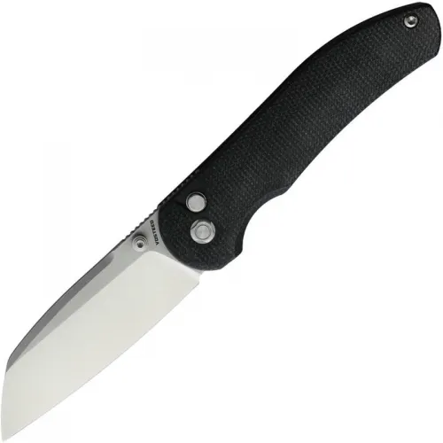 Vosteed Thornton Folding Knife - 3.18" 14C28N Sheepsfoot Blade Black Micarta Handle