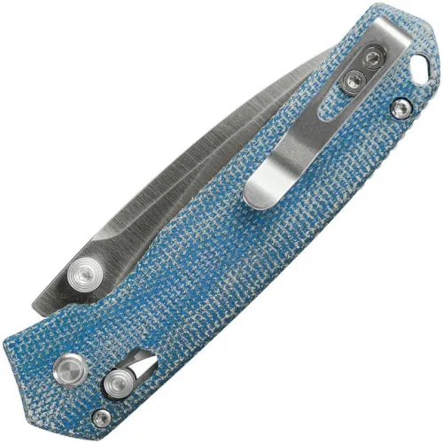 Vosteed Mini Psyop Folding Knife - 2.69" Elmax Satin Blade Blue UltreX Micarta Handle
