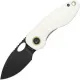Vosteed Mini Acorn Folding Knife - 2.46" Black 14C28N Stonewashed Blade White G10 Handle Cyclaire Knives and Tools