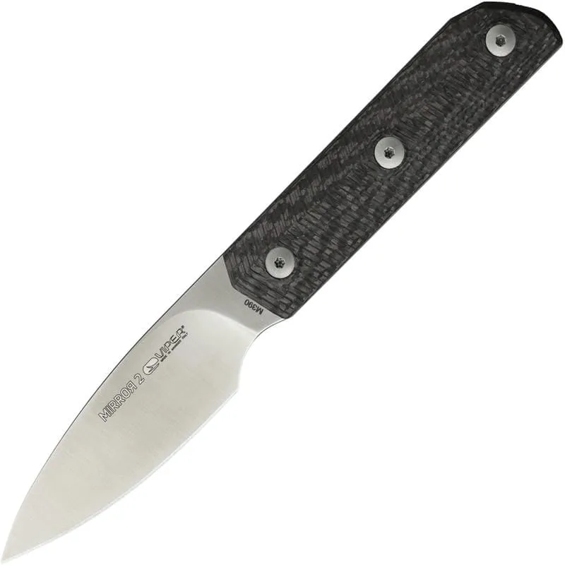 Viper Mirror2 Fixed Blade Knife - 3.25" M390 Blade 3D Machined Carbon Fiber Handle Cyclaire Knives and Tools