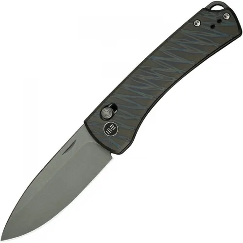 We Knife DBK Dutch Bushcraft NightBlade - 2.98" CPM-20CV Grey Blade Tiger Stripe Flamed Titanium Handle