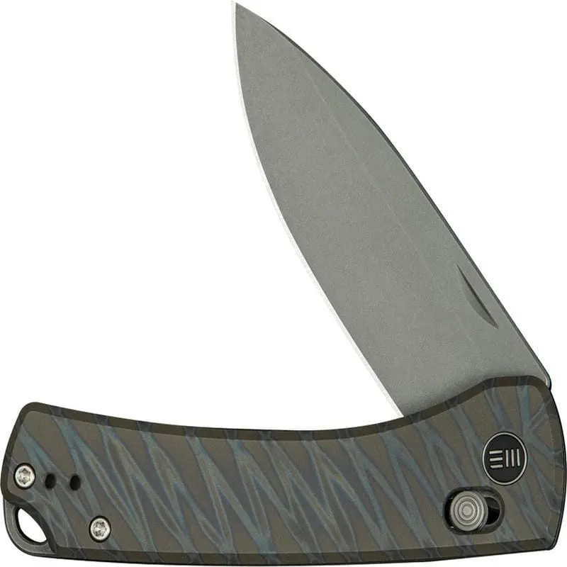 We Knife DBK Dutch Bushcraft NightBlade - 2.98" CPM-20CV Grey Blade Tiger Stripe Flamed Titanium Handle Cyclaire Knives and Tools