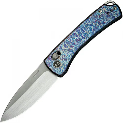 We Knife DBK Dutch Bushcraft NightBlade - 2.98" CPM-20CV Grey Blade Chidori Flamed Titanium Handle