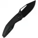 Artisan Cutlery Fragarach Folding Knife - 3.72" S90V Black PVD Blade Milled Black Titanium Handle with Side Cut FatCarbon Inlay Cyclaire Knives and Tools