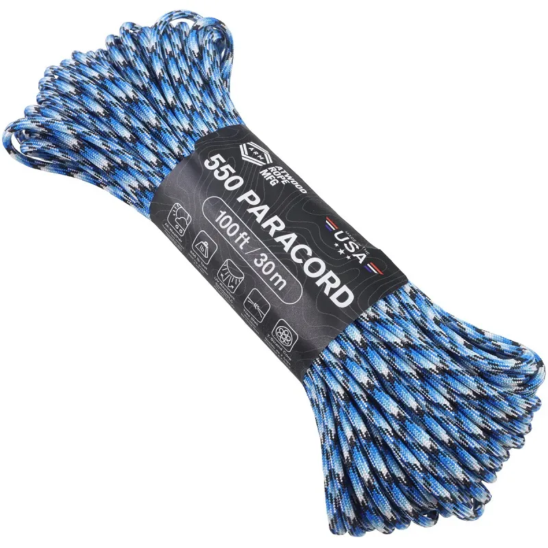Atwood Rope MFG Premium 550 Paracord - Blue Snake - 100ft  Cyclaire Knives and Tools