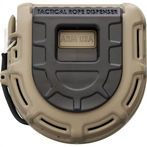 Atwood Rope Tactical Rope Dispenser Dark Earth - Preloaded with 50ft 550lb Paracord High Carbon Cutting Blade