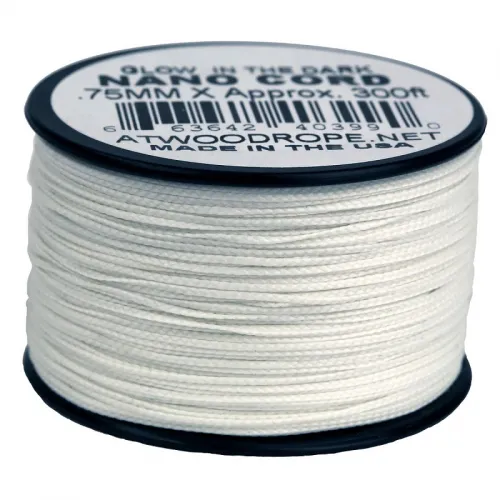 Atwood Rope MFG Nano Glow In The Dark Cord .75mm x 300ft Spool White