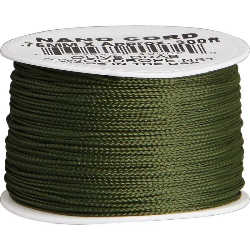 Atwood Rope MFG Olive Nano Cord on Spool -  .75mm x 300ft  Cyclaire Knives and Tools