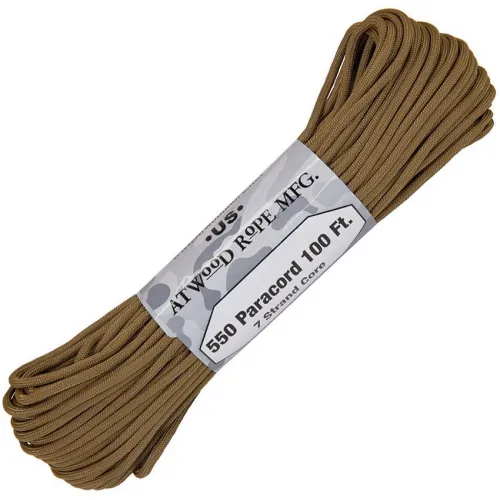 Atwood Rope MFG Premium 550 Paracord - Coyote - 100ft 