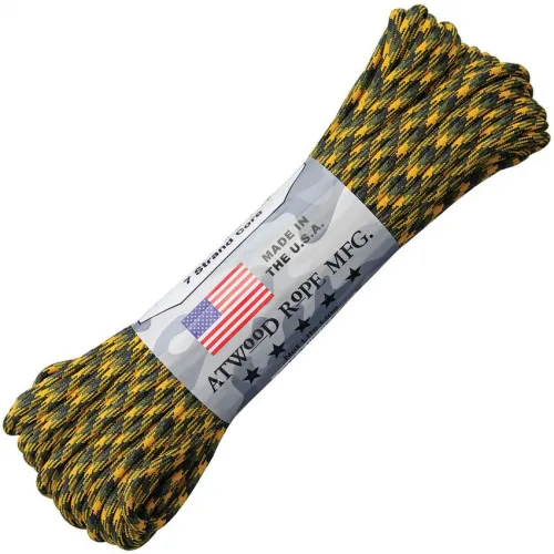 Atwood Rope MFG Premium 550 Paracord - Bulldozer (OD Green, Black, Yellow) - 100ft 