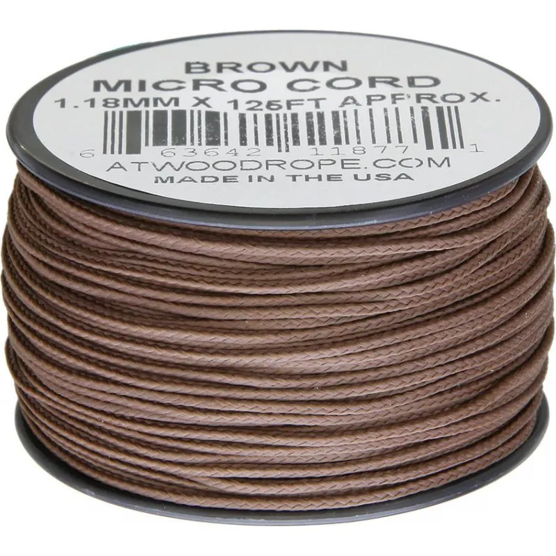 Atwood Rope MFG 1.18mm Micro Cord Brown 125ft Spool Cyclaire Knives and Tools