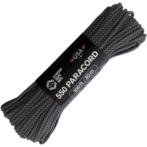 Atwood Rope MFG Premium 550 Paracord - Diamond Black and Grey - 100ft 