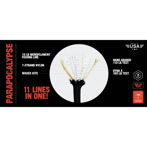 Atwood Rope Parapocalypse Ultimate Survival Cord - Black
