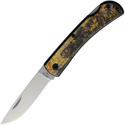 Bear & Son Farmhand Bigfoot - 2.63" Satin Stainless Steel Blade Black Aluminium Handle with Autumn Big Foot Artwork