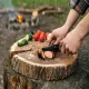 BeaverCraft BSH4 Dusk Bushcraft Knife - 4.92" Carbon Steel Blade Walnut Handle and Leather Sheath Cyclaire Knives and Tools