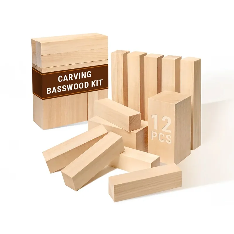 BeaverCraft BW12 - 12 Piece Set of Basswood Carving Blocks Cyclaire Knives and Tools