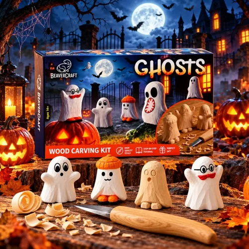 BeaverCraft Ghosts Complete Carving Kit for Beginners Kids and Adults