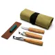 BeaverCraft S38 Spoon Carving Wood Carving Kit with 3 Knives Tool Roll Strop and Compound Cyclaire Knives and Tools