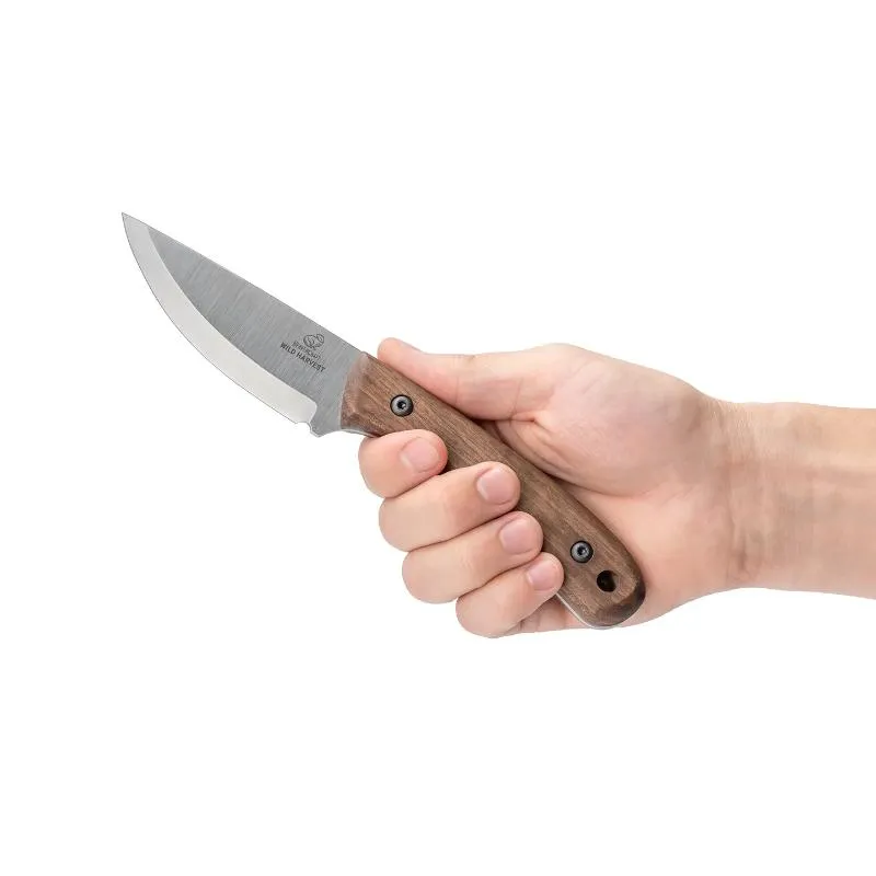 Beavercraft BSH7 Wild Harvest Bushcraft Knife - 3.54" 1066 Carbon Blade Walnut Handle Leather Sheath Cyclaire Knives and Tools