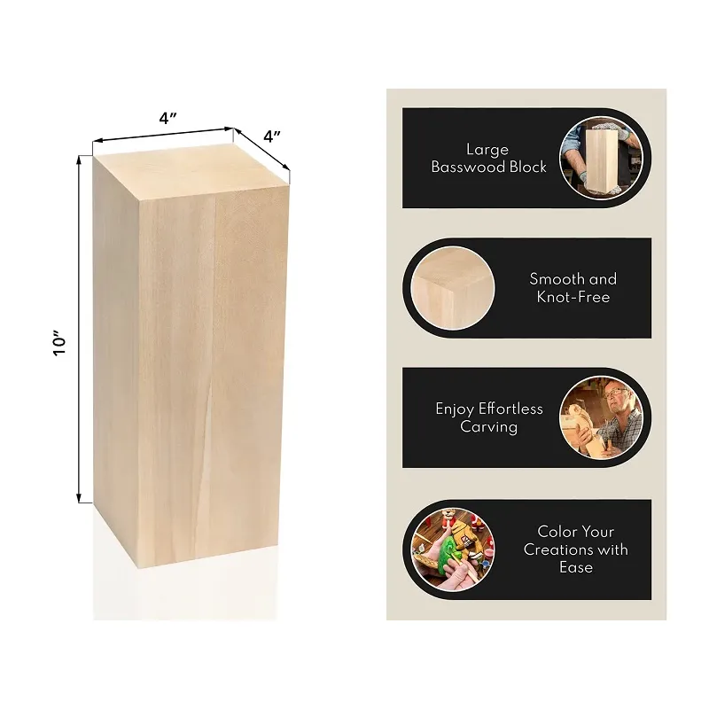 BeaverCraft BW1 Large Basswood Carving Block - 10" x 4" x 4" Cyclaire Knives and Tools